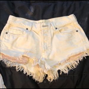 White jean shorts